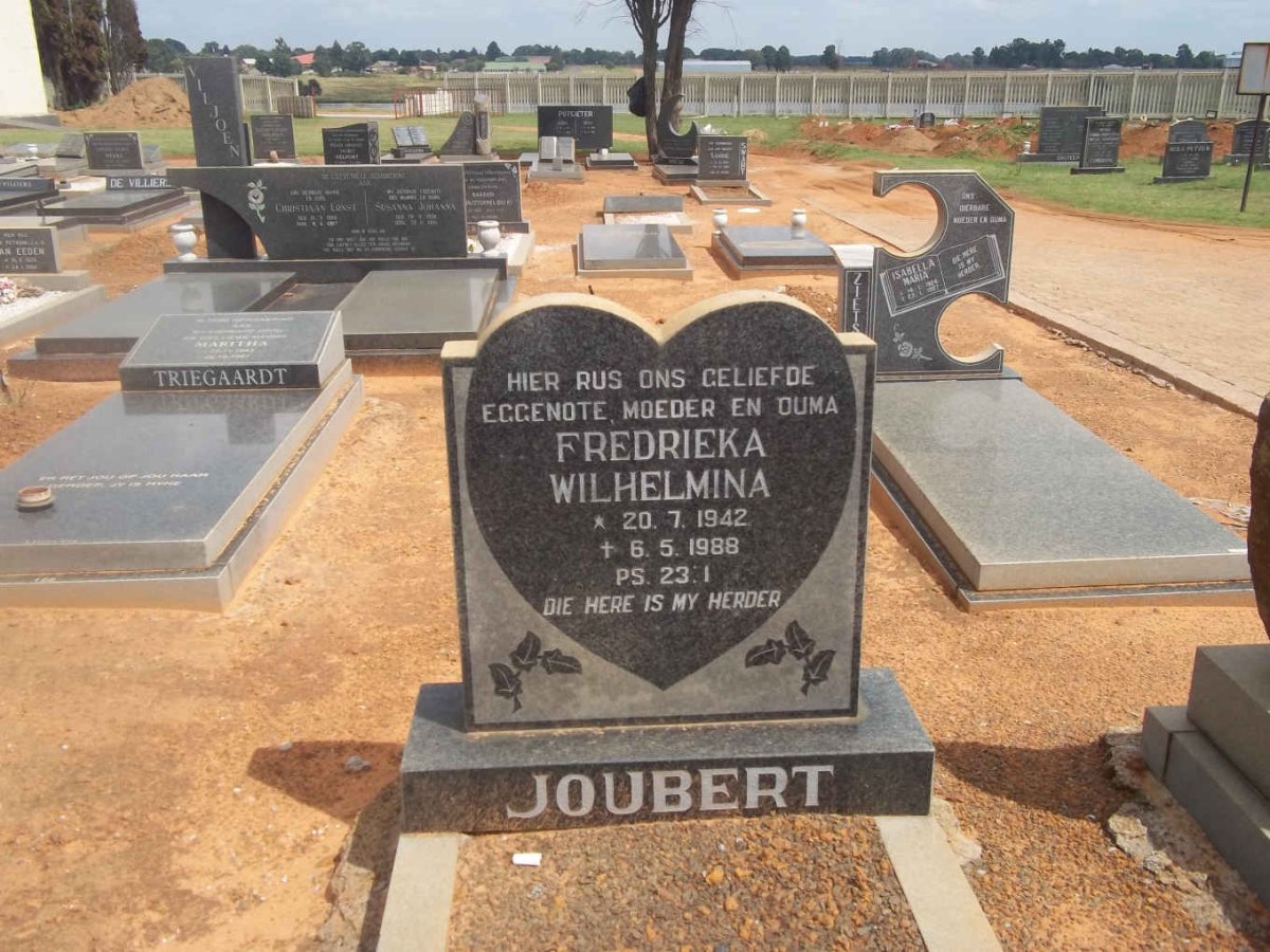 JOUBERT Fredrieka Wilhelmina 1942-1988
