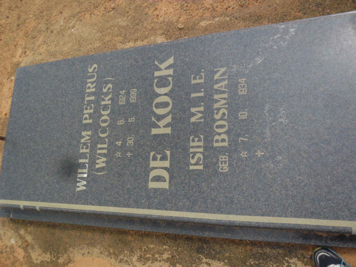 KOCK Willem Petrus, de 1924-1999 &amp; Isie M.I.E. BOSMAN 1934-