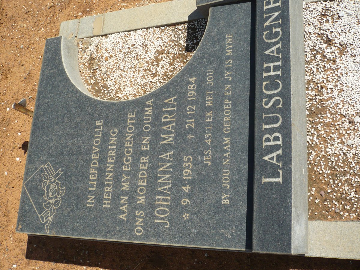 LABUSCHAGNE Johanna Maria 1935-1984