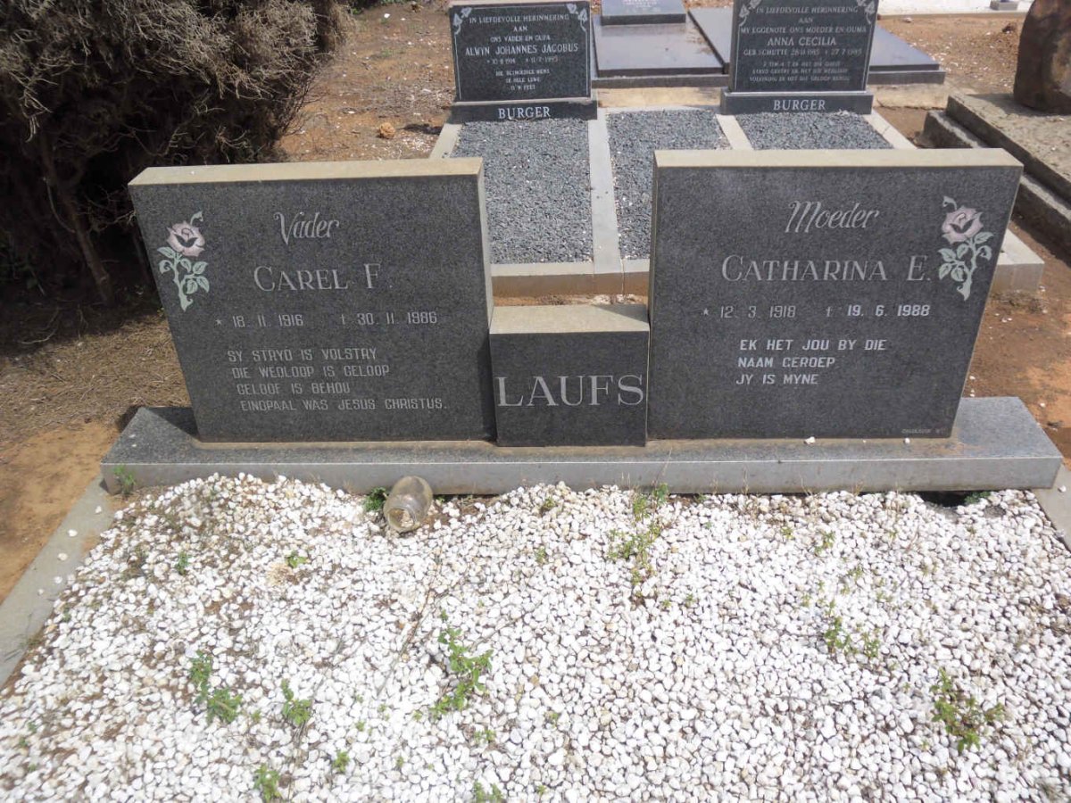 LAUFS Carel F. 1916-1986 &amp; Catharina E. 1918-1988