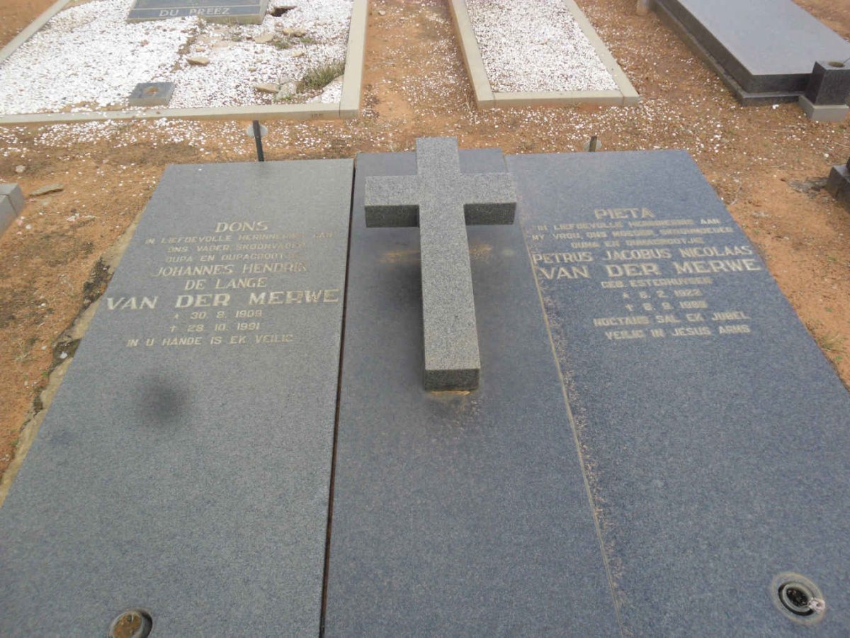 MERWE Johannes Hendrik De Lange, van der 1909-1991 &amp; Petrus Jacobus Nicolaas ESTERHUYSEN 1922-198?