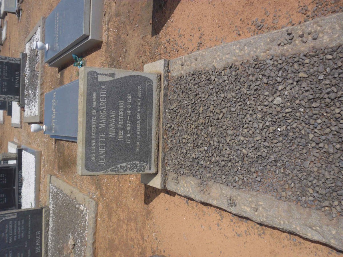 MINNAAR Jeanette Margaretha nee PRETORIUS 1937-1961