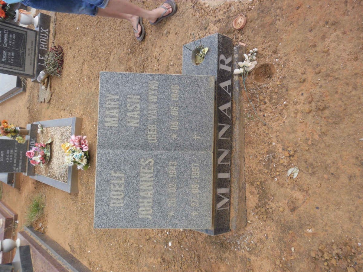 MINNAAR Roelf Johannes 1943-1997 &amp; Mary Nash VAN WYK 1946-