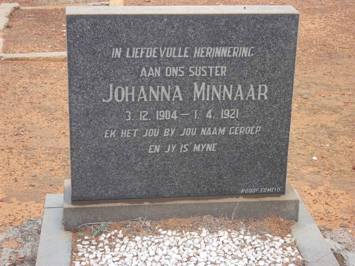 MINNAAR Johanna 1904-1921