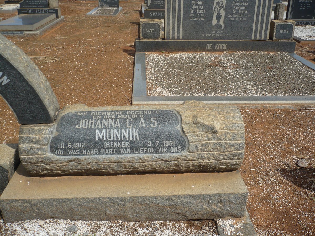 MUNNIK Johanna C.A.S. nee BEKKER 1912-1961