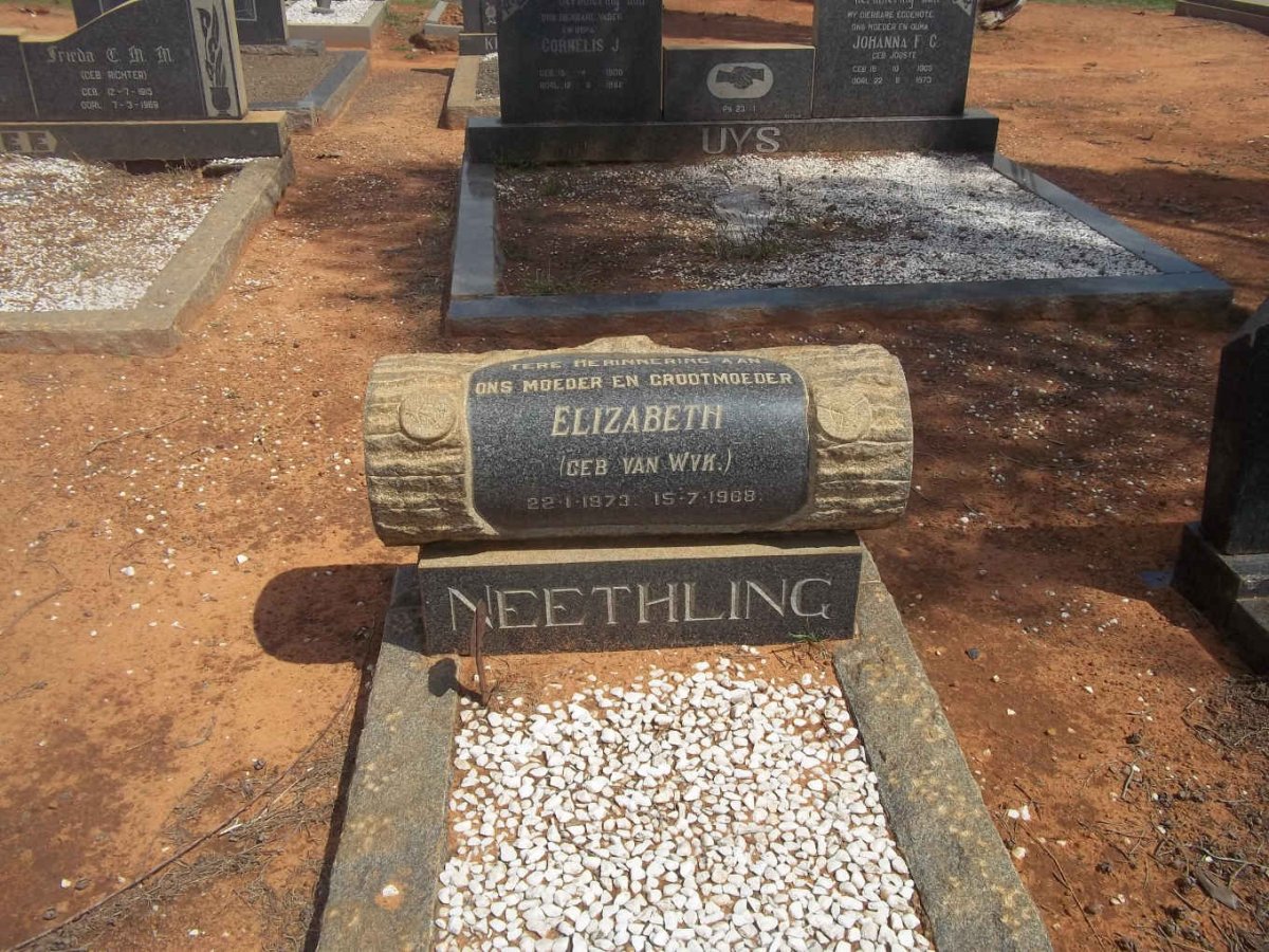 NEETHLING Elizabeth nee VAN WYK 1873-1968