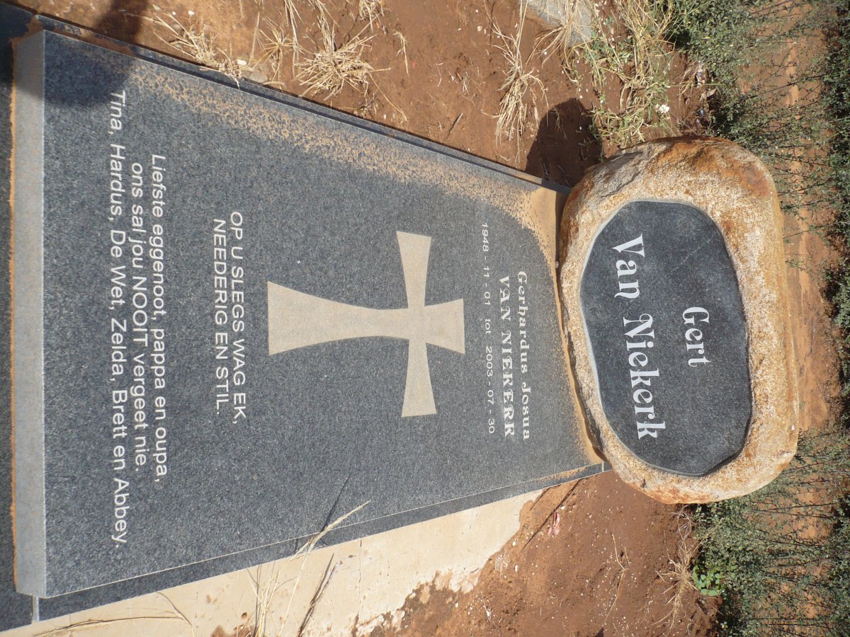 NIEKERK Gerhardus Josua, van 1948-2003