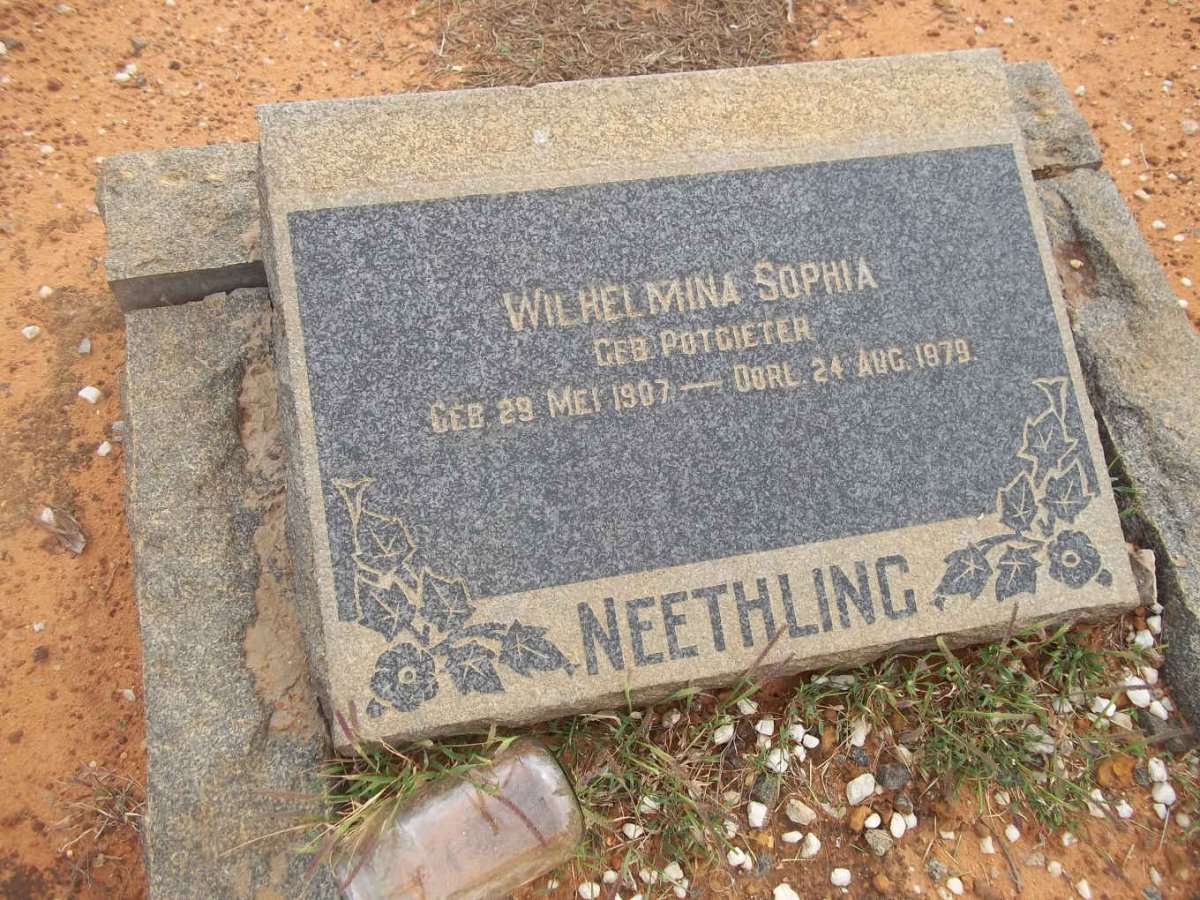NEETHLING Wilhelmina Sophia nee POTGIETER 1907-1979