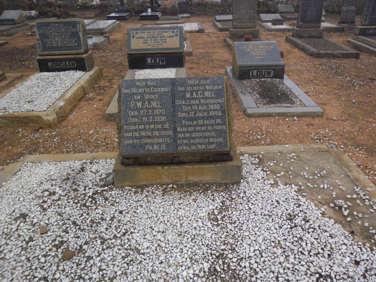 NEL P.W.A. 1870-1938 &amp; M.A.C. J. van RENSBURG 1866-1949