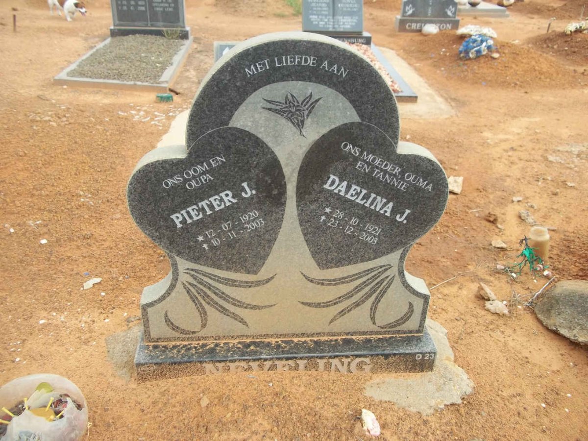 NEVELING Pieter J. 1920-2003 &amp; Daelina J. 1921-2003