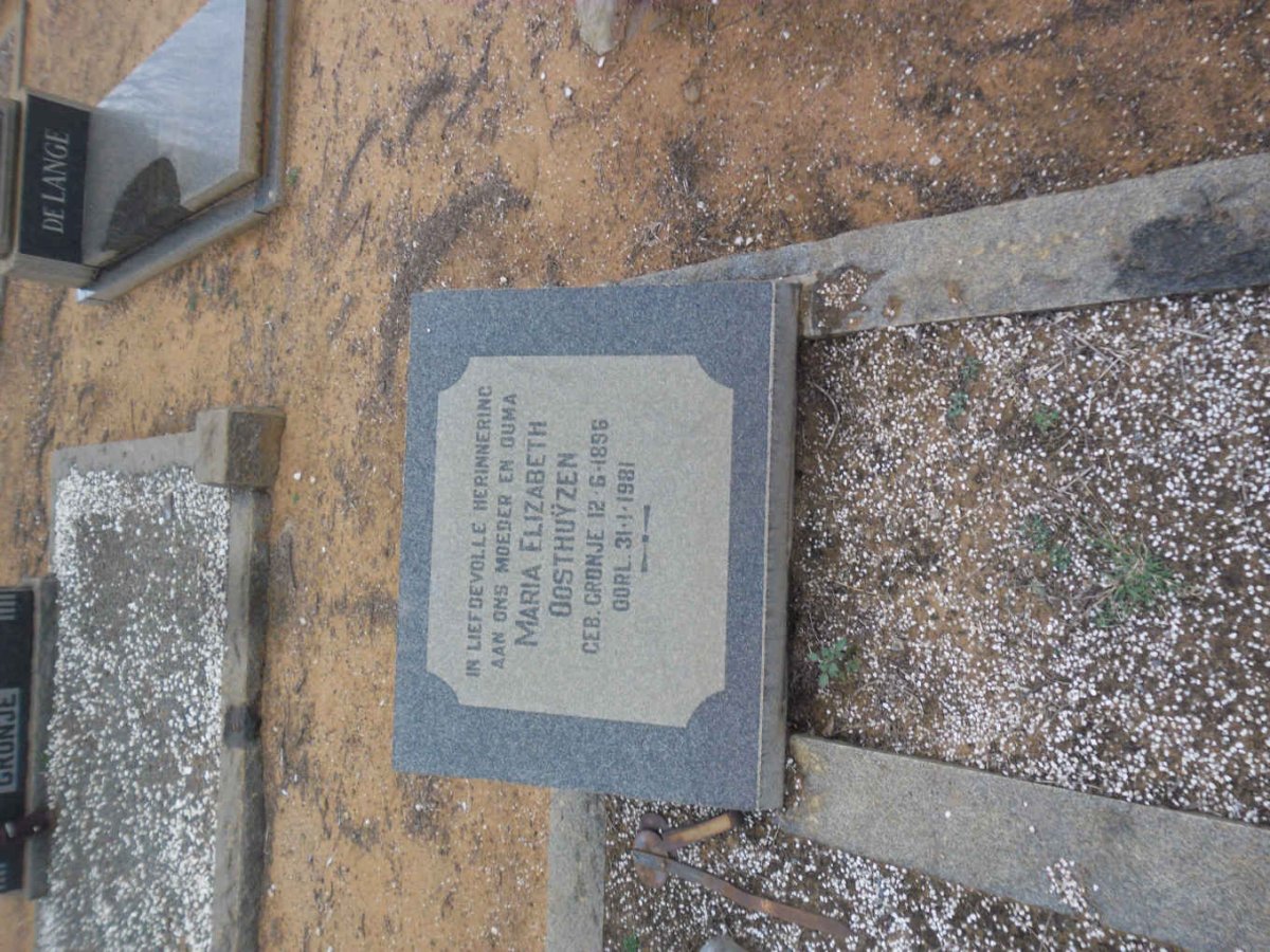 OOSTHUŸZEN Maria Elizabeth nee CRONJE 1896-1981