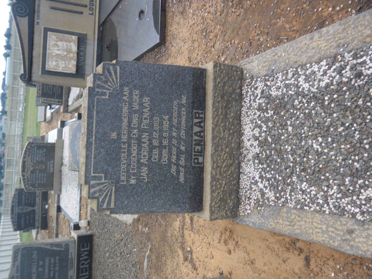 PIENAAR Jan Adriaan 1883-1954