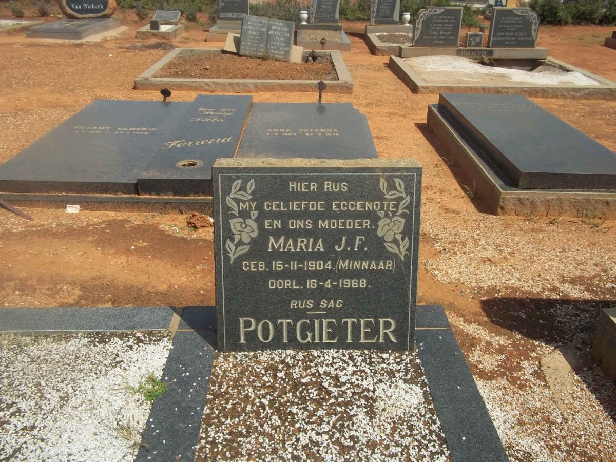 POTGIETER Maria J.F. nee MINNAAR 1904-1968