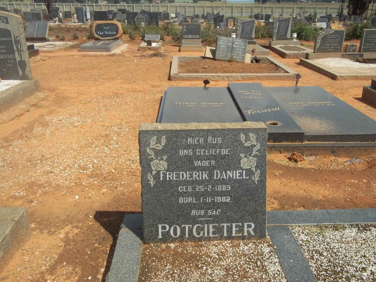 POTGIETER Frederik Daniël 1889-1982