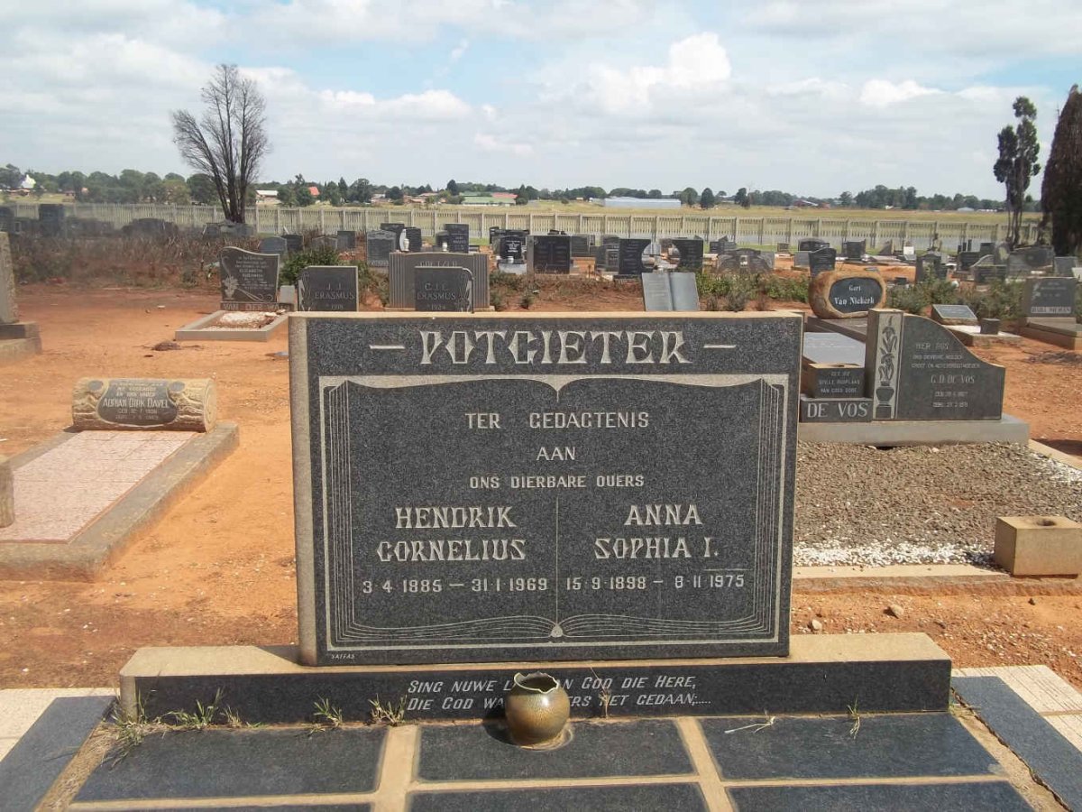 POTGIETER Hendrik Cornelius 1885-1969 &amp; Anna Sophia I. 1898-1975