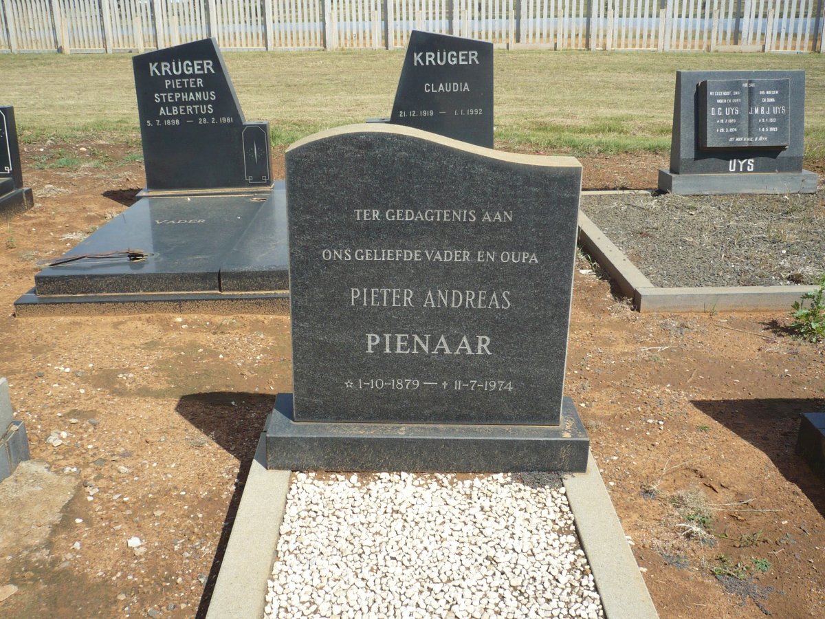 PIENAAR Pieter Andreas 1879-1974