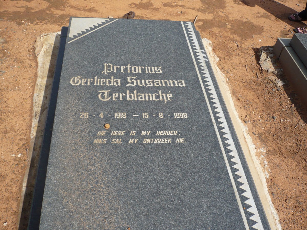PRETORIUS Gerlieda Susanna Terblanché 1918-1998