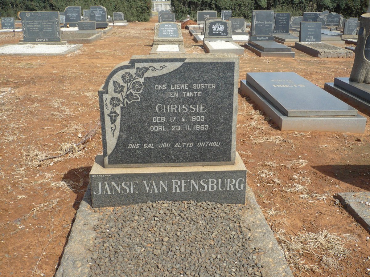 RENSBURG Chrissie, Janse van 1903-1963