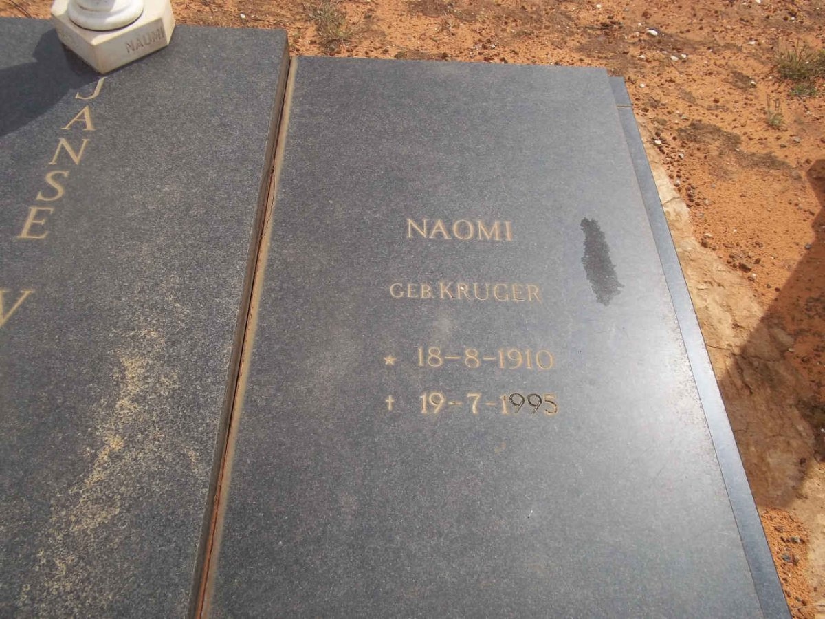 RENSBURG Naomi, Janse van nee KRUGER 1910-1995