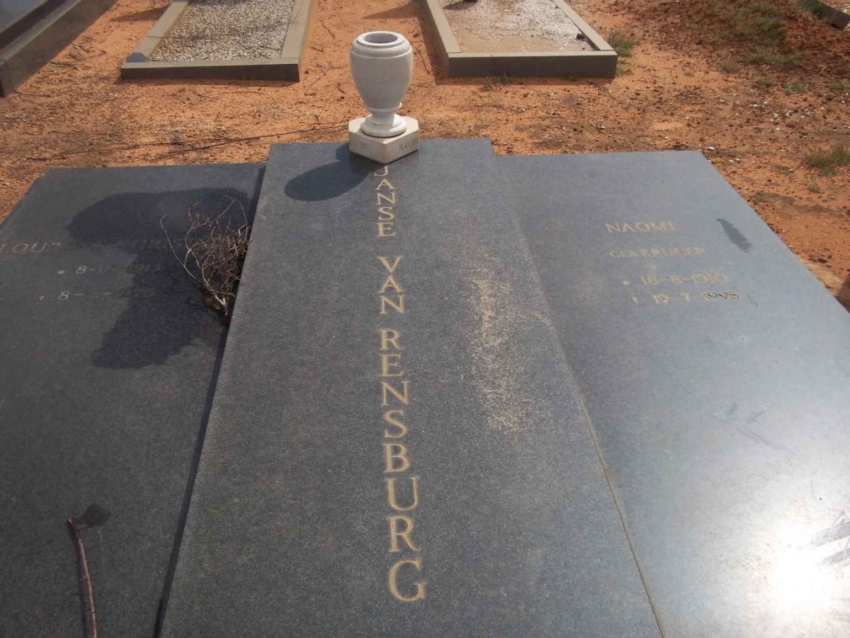 RENSBURG Lourens Christian, Janse van 1913-1975 &amp; Naomi KRUGER 1910-1995