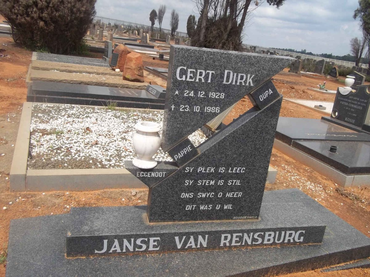 RENSBURG Gert Dirk, Janse van 1928-1986