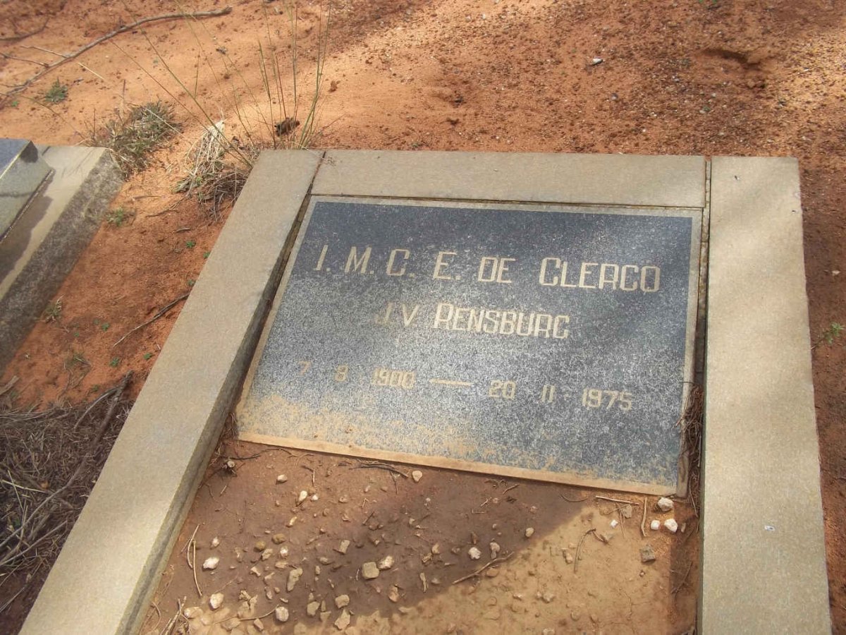 RENSBURG I.M.C.E. De Clercq, J.v. 1900-1975