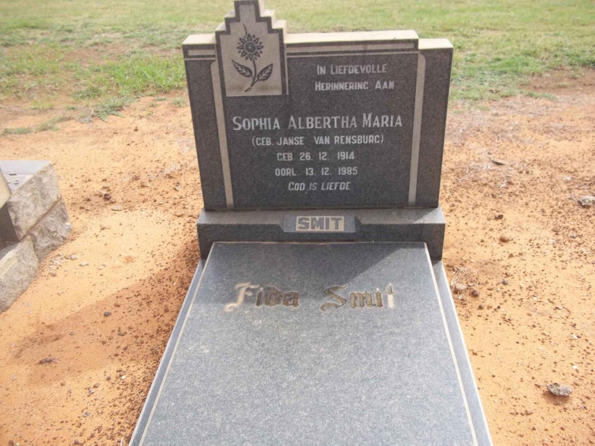 SMIT Sophia Albertha Maria nee JANSE VAN RENSBURG 1914-1985