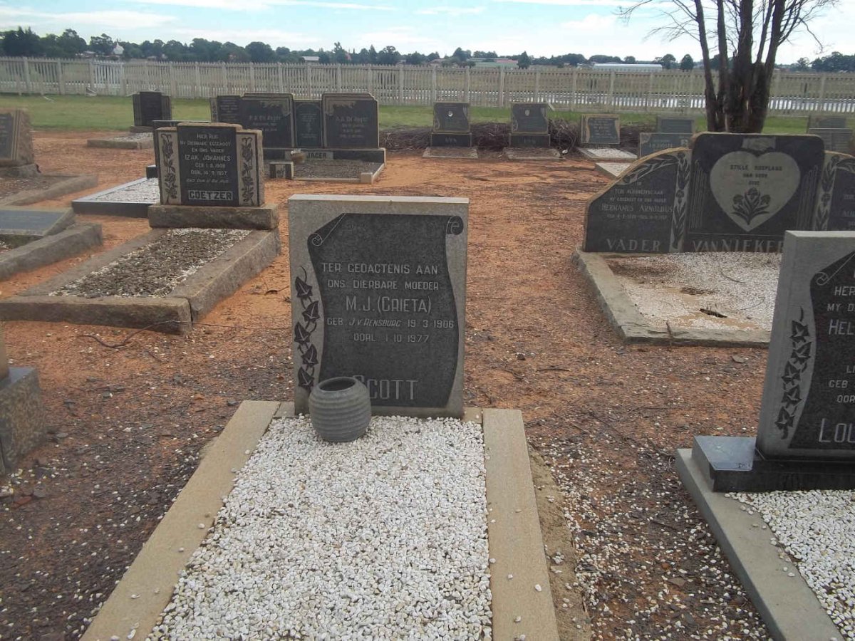SCOTT M.J. nee J. VAN RENSBURG 1906-1977