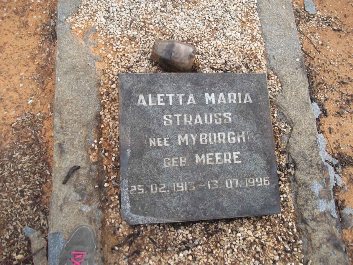 STRAUSS Aletta Maria nee MYBURGH geb MEERE 1913-1996