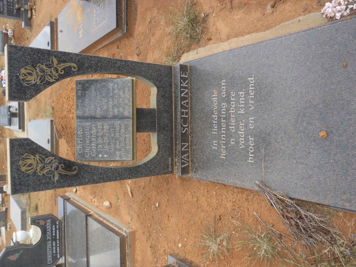 SCHANKE Christoffel Gerhardus, van 1945-1998