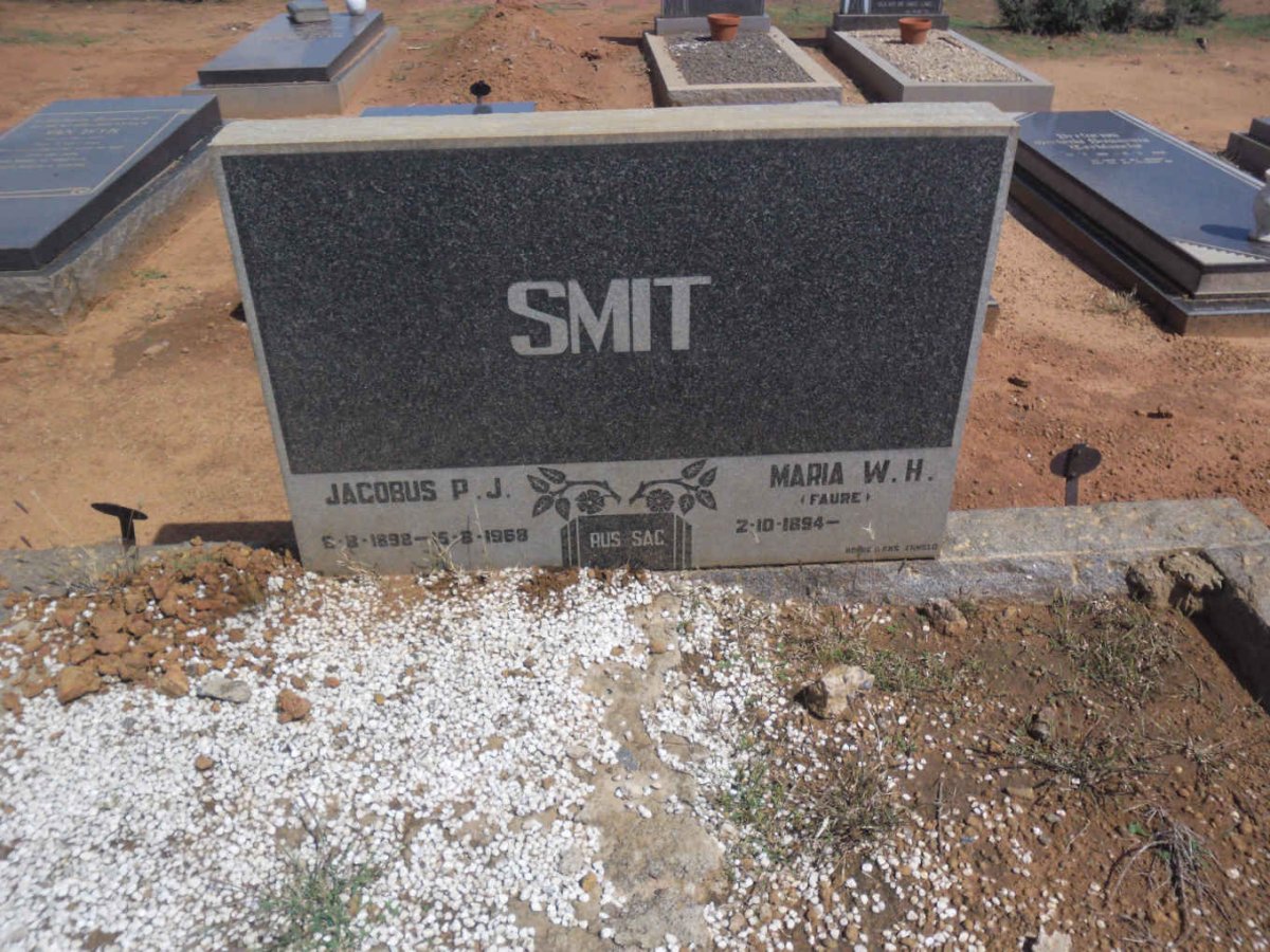 SMIT Jacobus P.J. 1898-1968 &amp; Maria W.H. FAURE 1894-