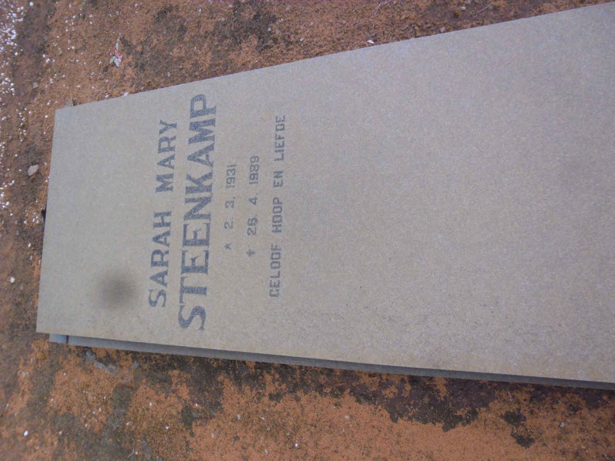 STEENKAMP Sarah Mary 1931-1989