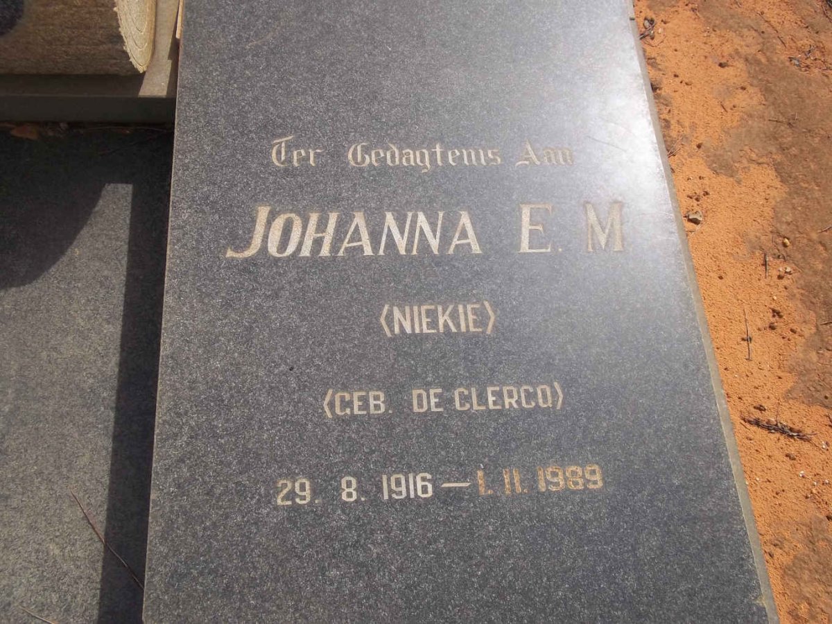 STOLTZ Johanna E.M. DE CLERCQ 1916-1989