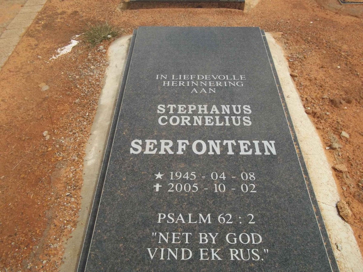SERFONTEIN Stephanus Cornelius 1945-2005
