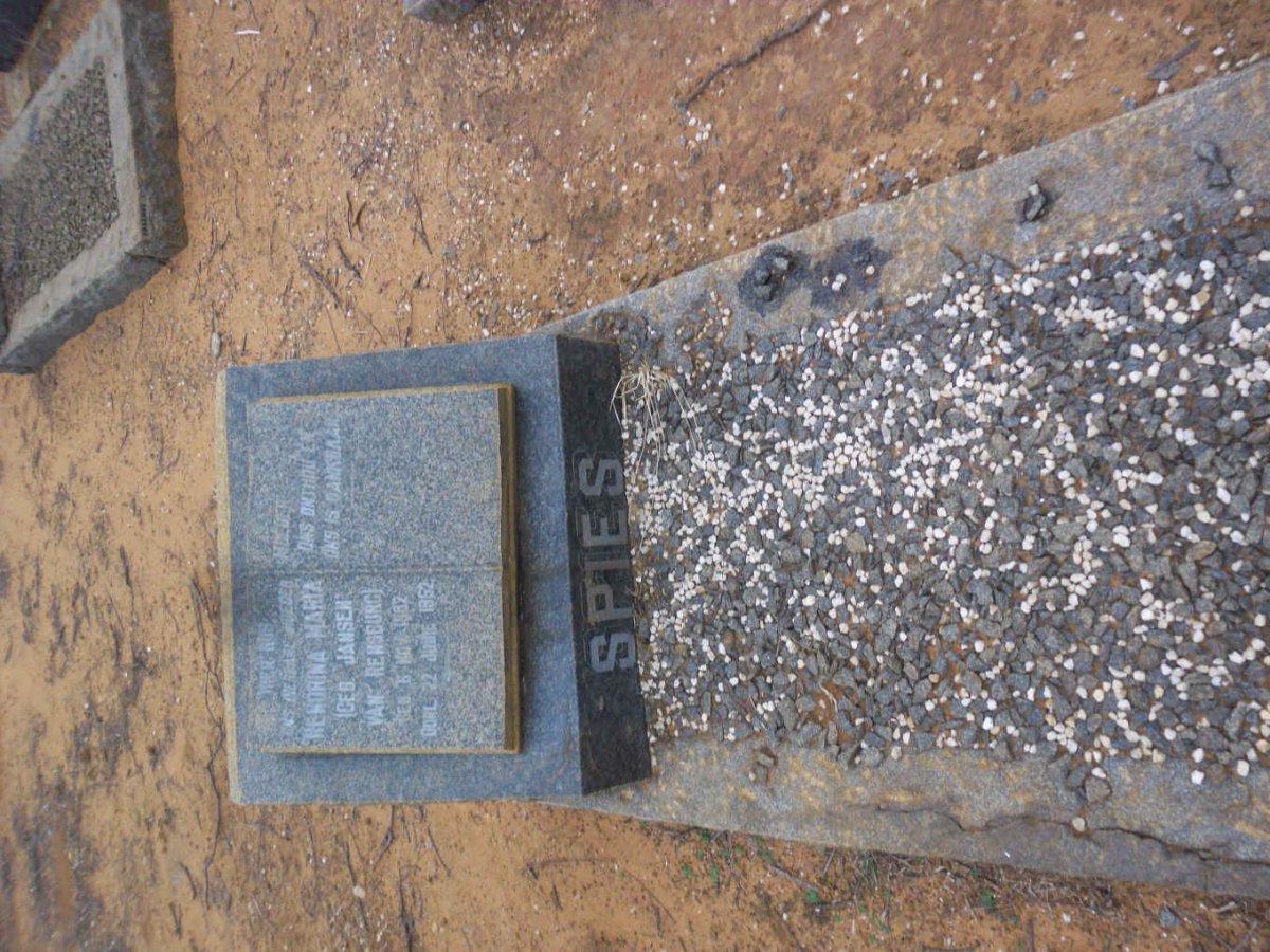 SPIES Hendrina Maria nee JANSEN VAN RENSBURG 1882-1952