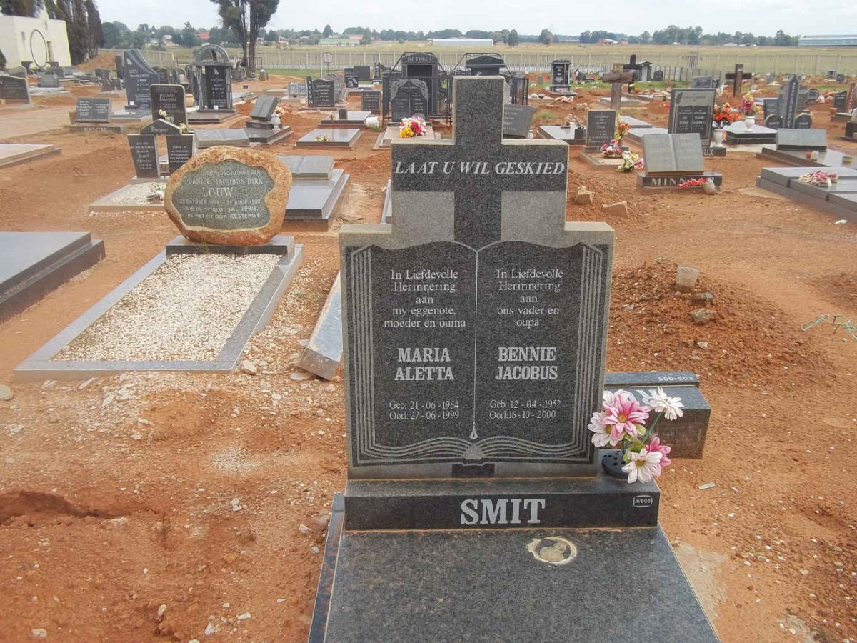 SMIT Bennie Jacobus 1952-2000 &amp; Maria Aletta 1954-1999