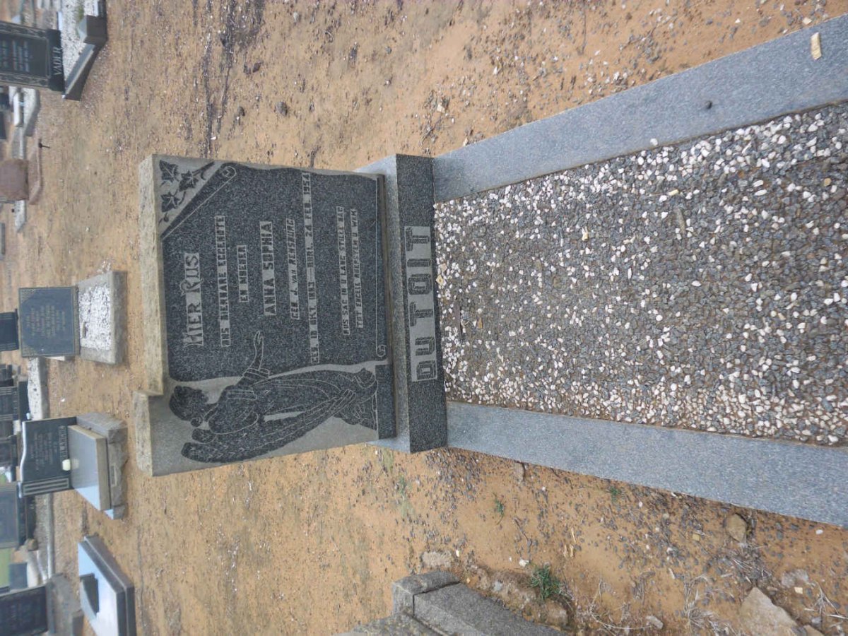 TOIT Anna Sophia, du nee J. VAN RENSBURG 1883-1954