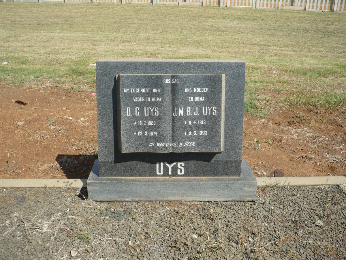 UYS D.C. 1920-1974 &amp; J.M.B.J. 1913-1993