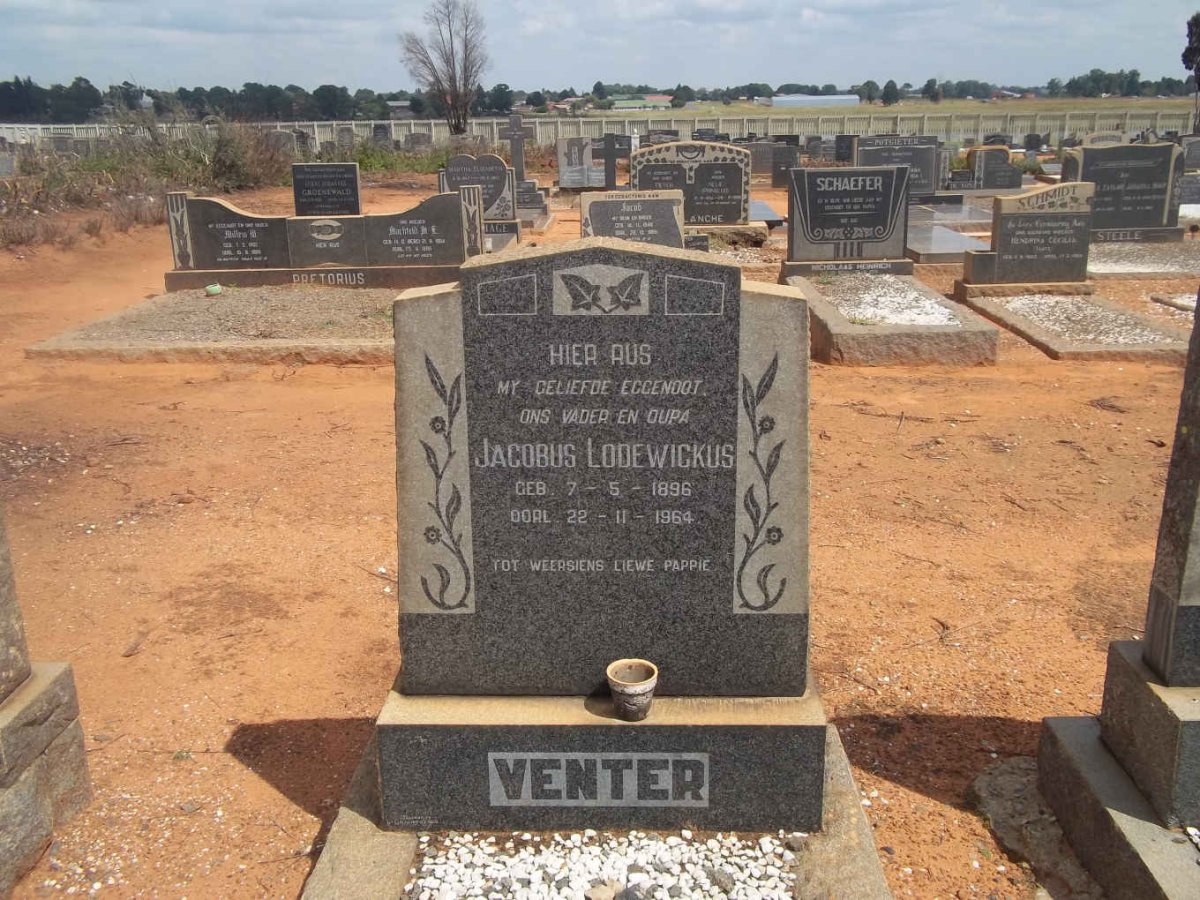 VENTER Johannes Lodewickus 1896-1964