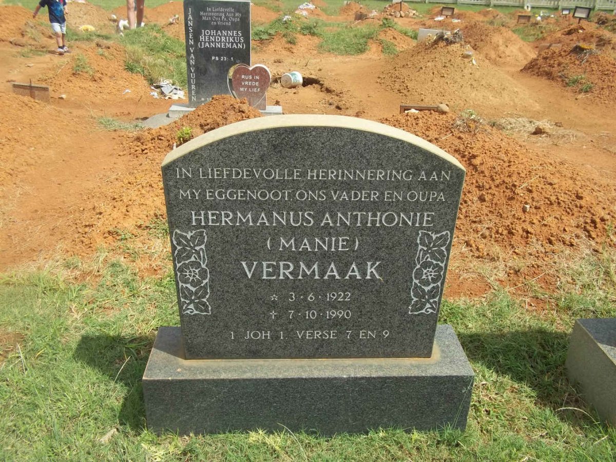 VERMAAK Hermanus Anthonie 1922-1990