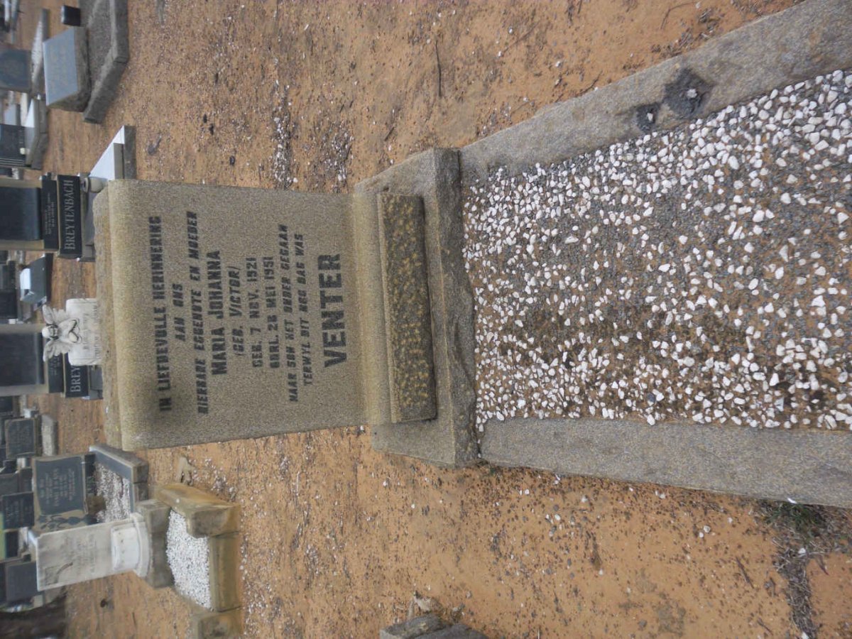 VENTER Maria Johanna nee VICTOR 1921-1951