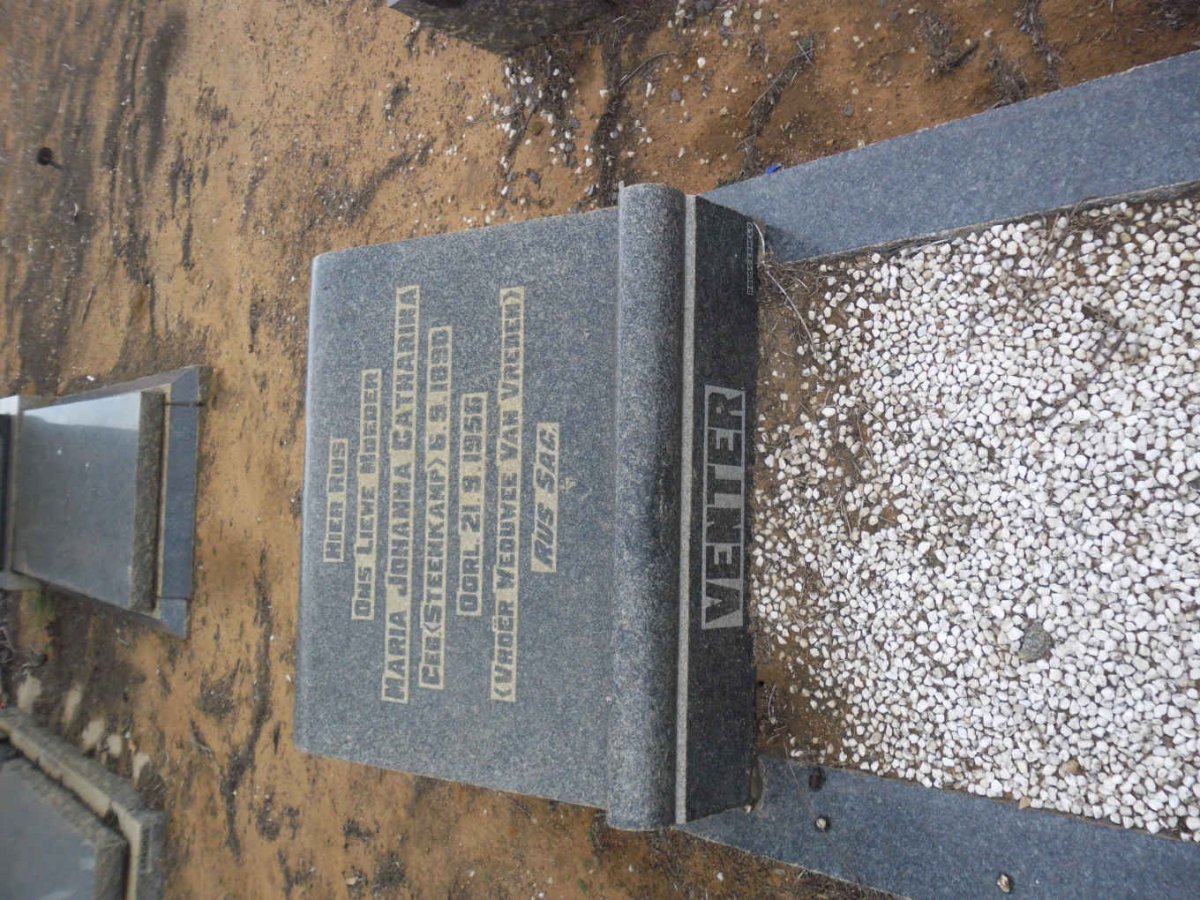VENTER Maria Johanna Catharina formerly VAN VREDEN nee STEENKAMP 1890-1956