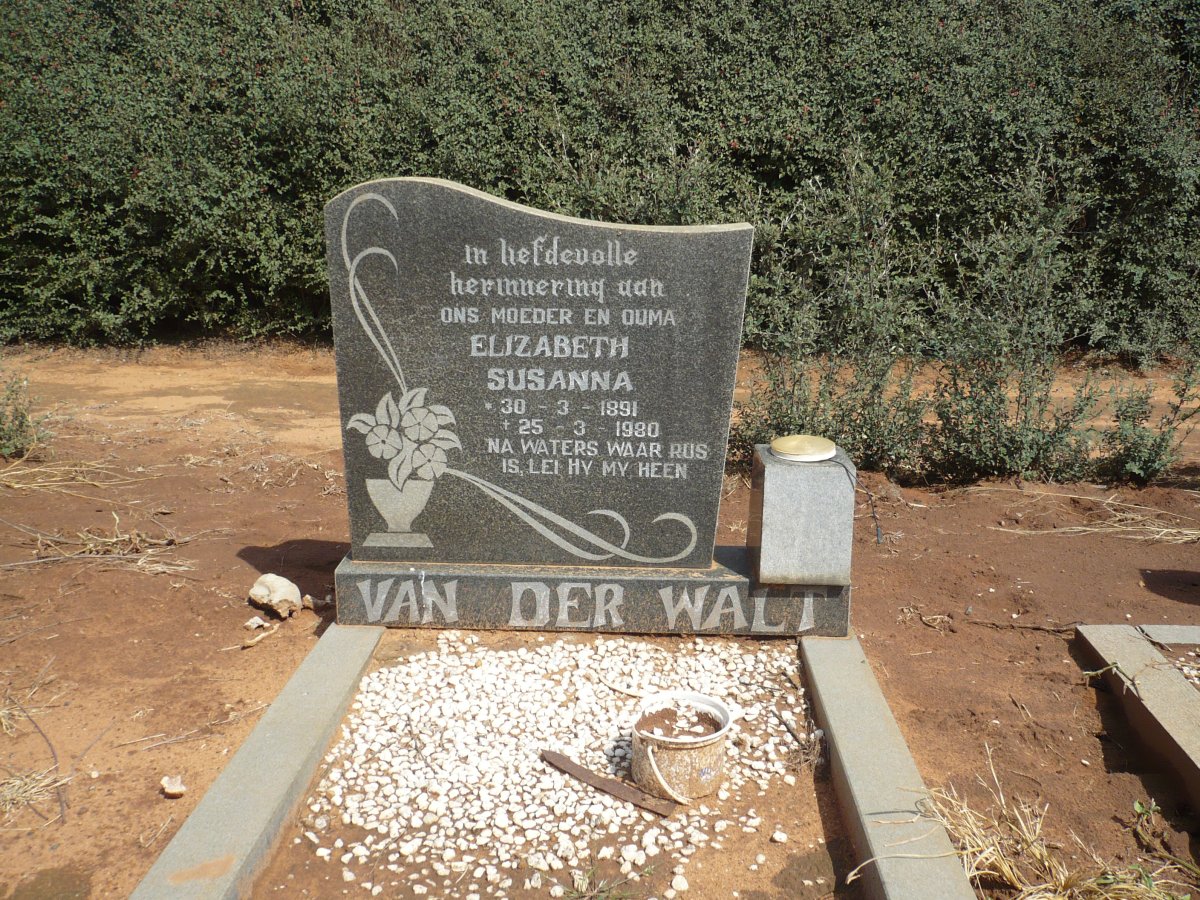 WALT Elizabeth Susanna, van der 1891-1980