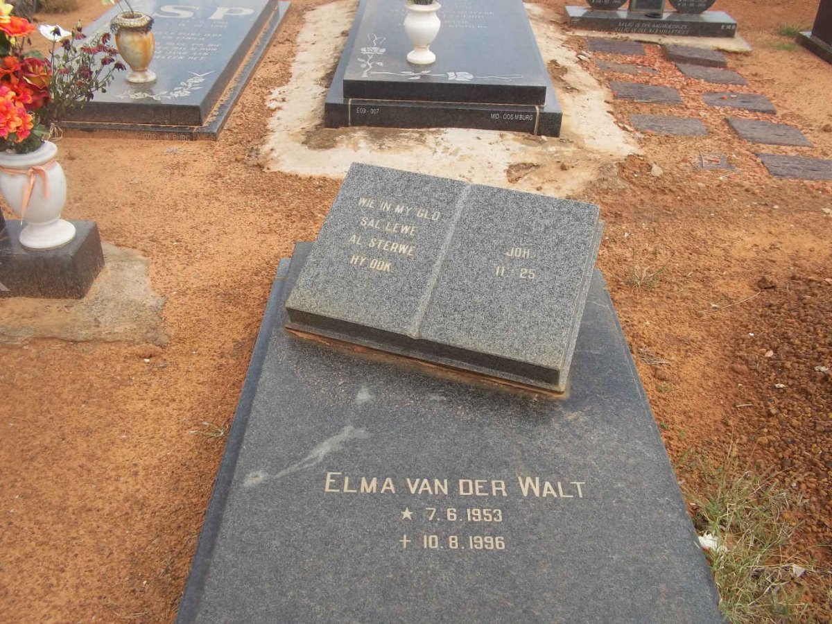 WALT Elma, van der 1953-1996