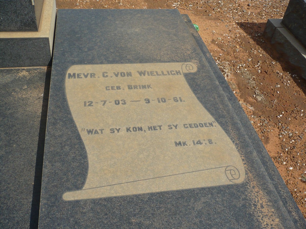 WIELLIGH C., von nee BRINK 1903-1961