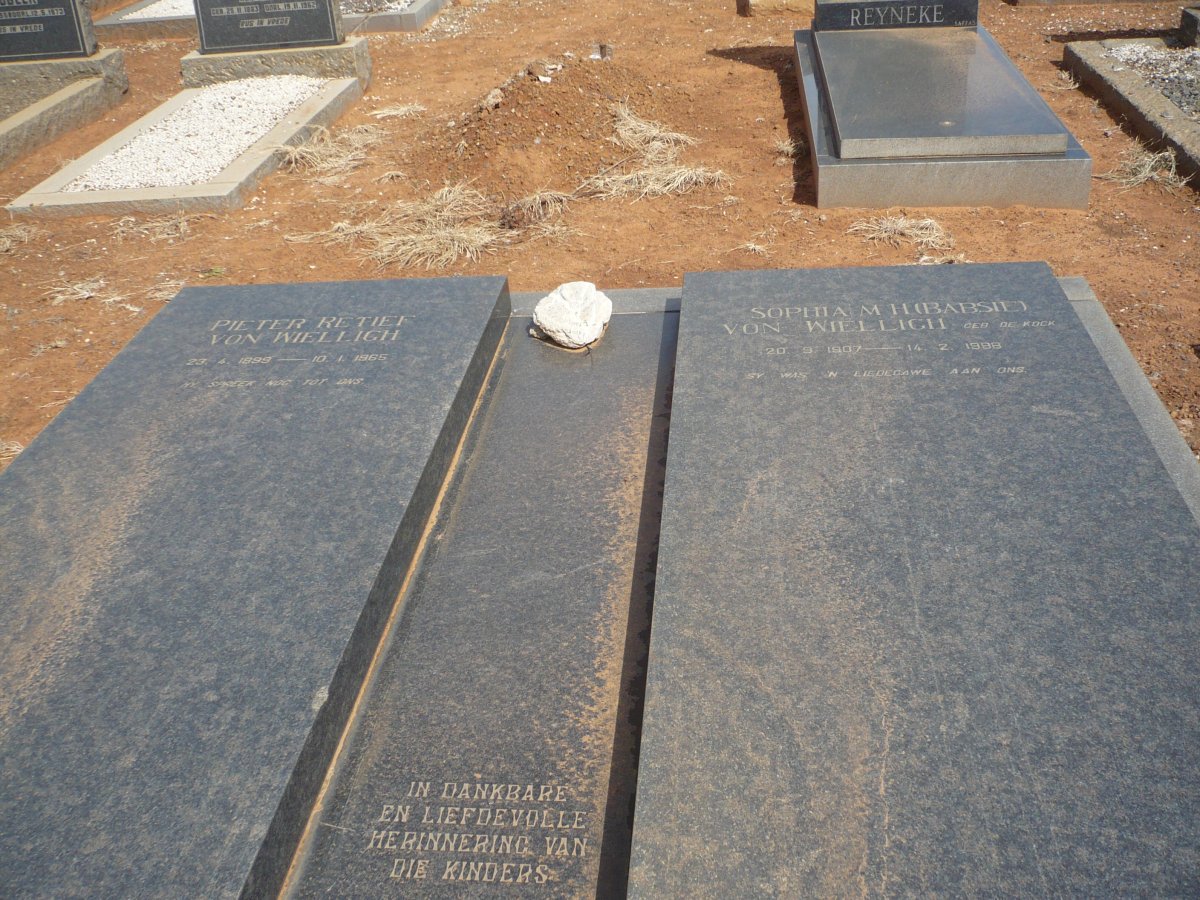 WIELLIGH Pieter Retief, von 1899-1965 &amp; Sophia M.H. DE KOCK 1907-1988