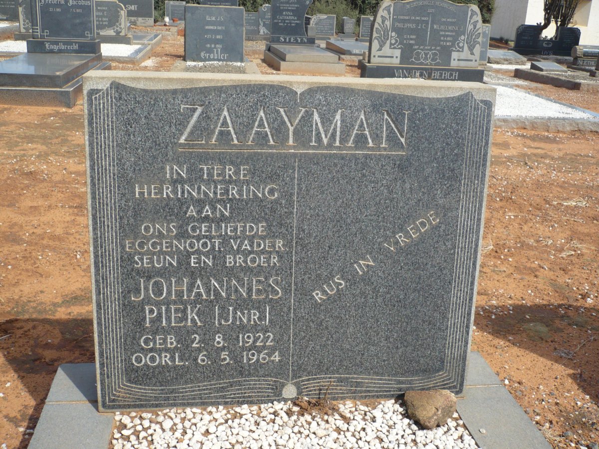 ZAAYMAN Johannes Piek 1922-1964