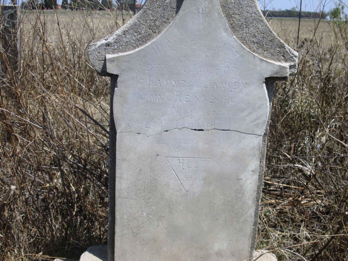 RENSBURG Petrus Jacobus Johannes, Jansen van 1879-1927