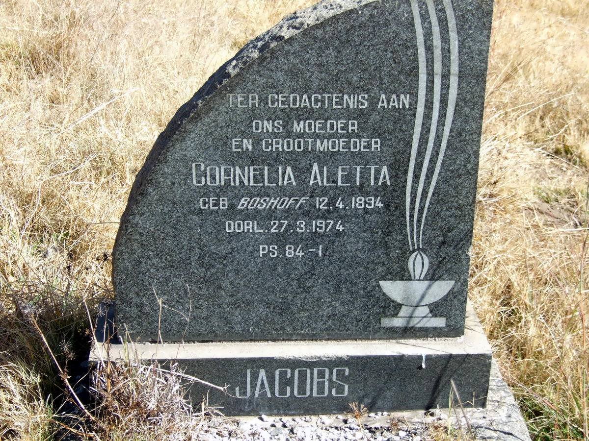 JACOBS Cornelia Aletta nee BOSHOFF 1894-1974