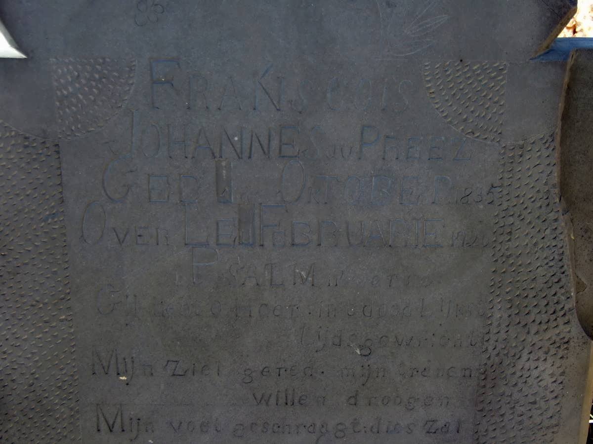 PREEZ Franscois Johannes, du 1835-1916